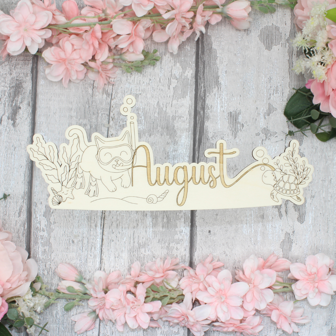 August Calendar Topper - Kitty Design