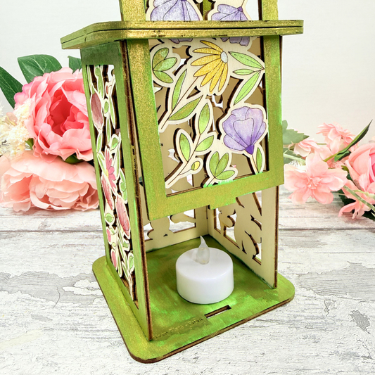 Wildflower Lantern Project | Wooden Floral Lantern Craft Project for Adults