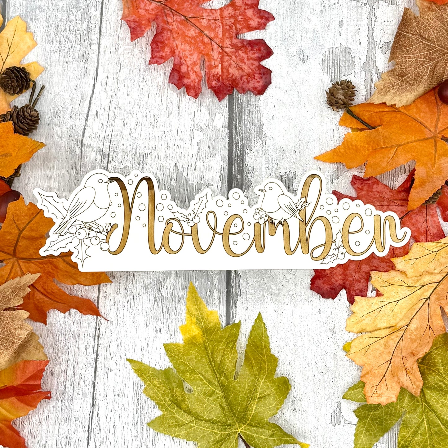 November Calendar Topper - Robin Design