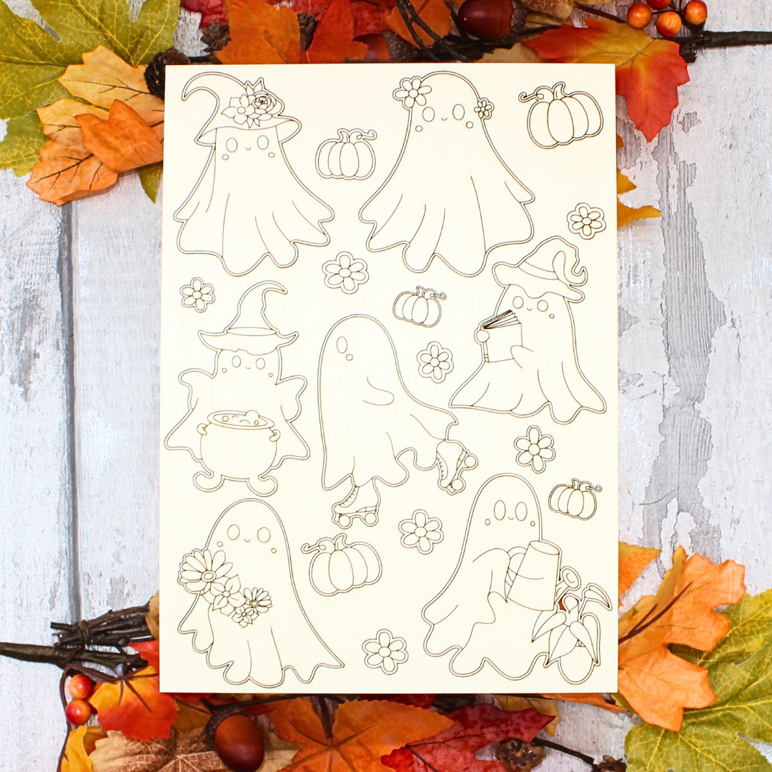 Spooky Cute Ghosts – A5 Sheet