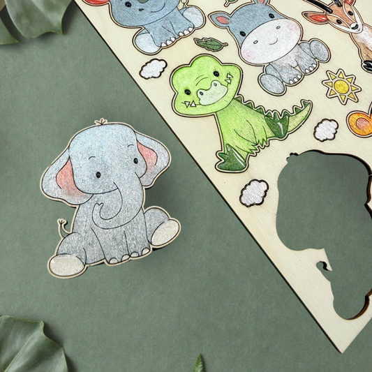 Cute Safari Colouring Pop-Out Sheet