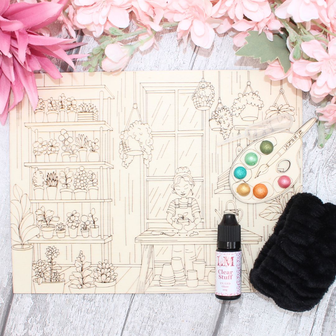 Gardening Scene Puzzle Colouring Sheet