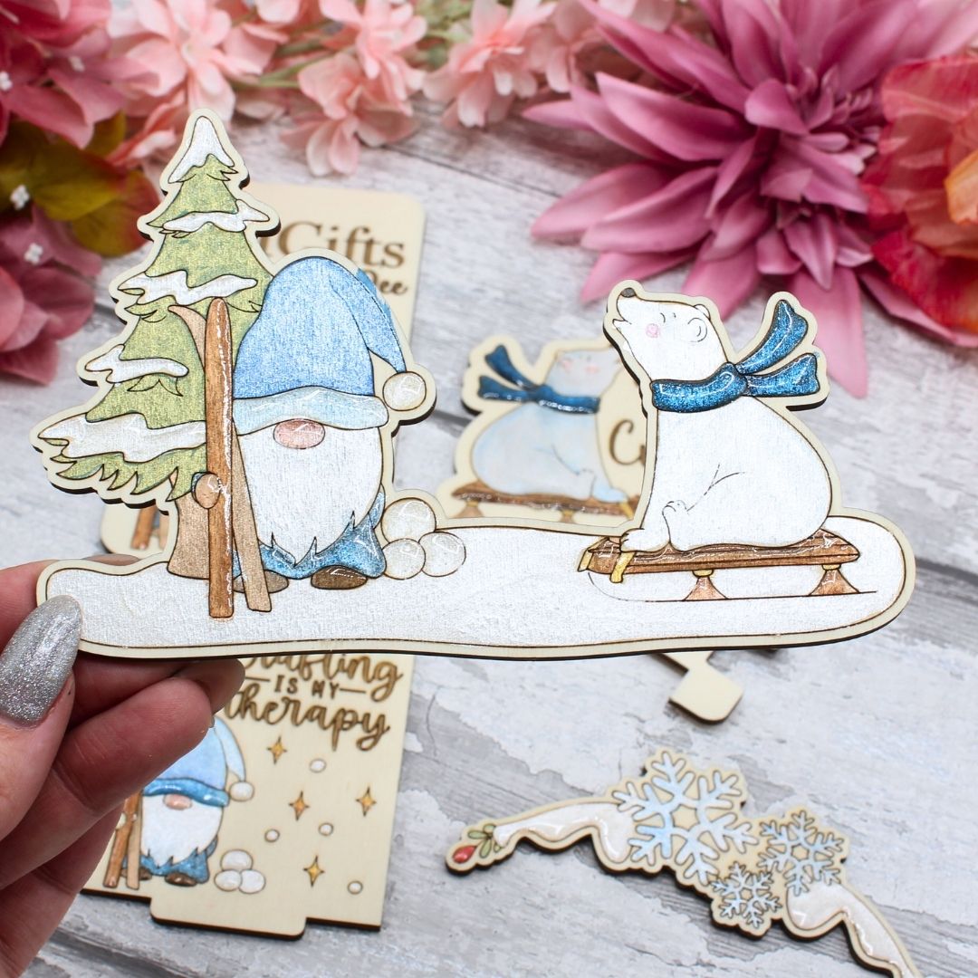 Winter Gnome Clock Face Add on (clock not included)