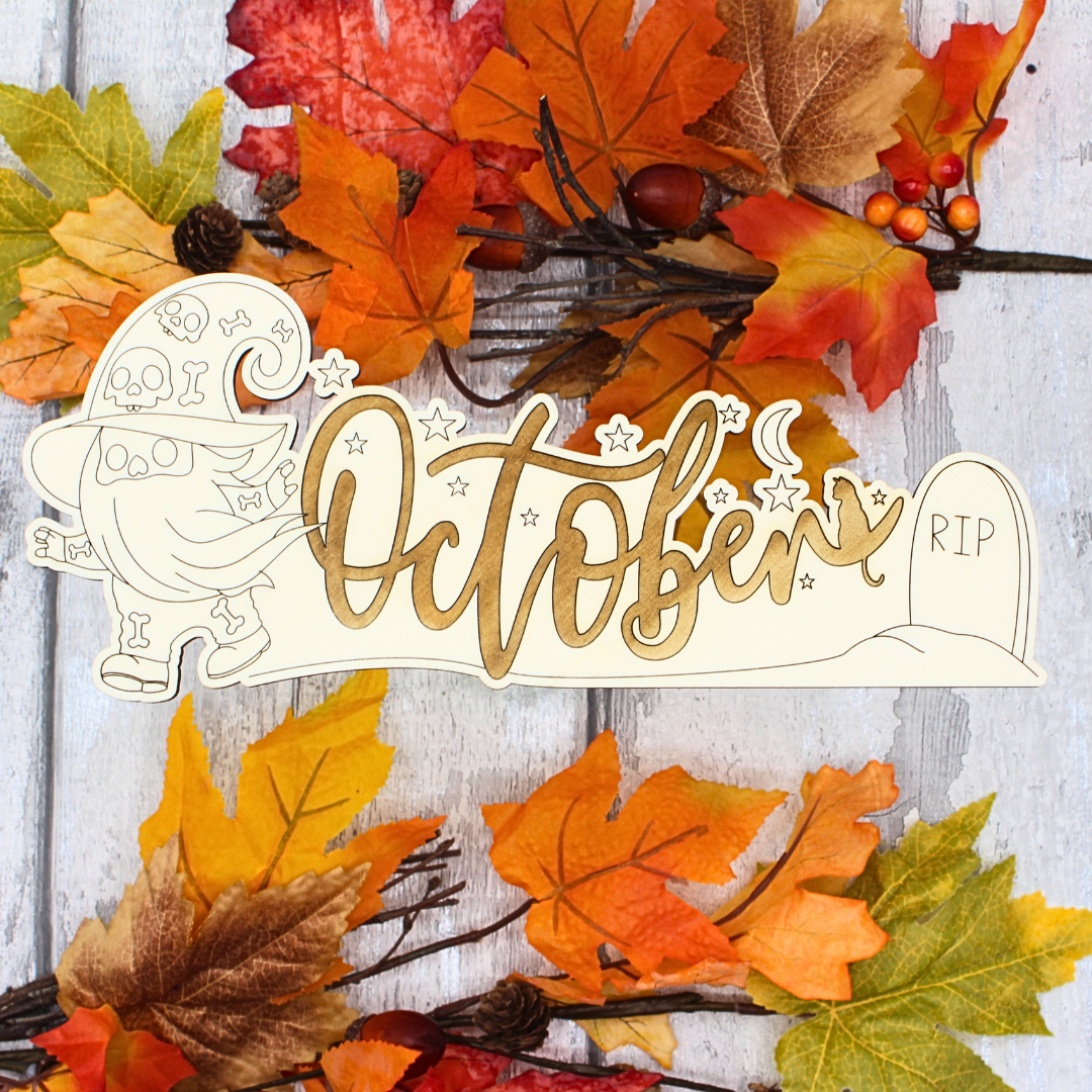 October Calendar Topper - Gnome Design