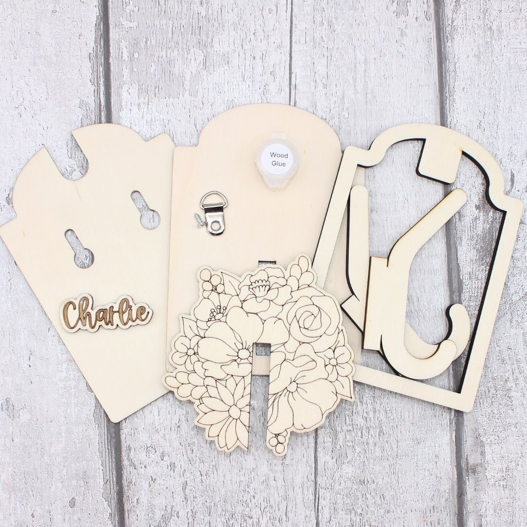 Doggy Leash Holder | Coat Hanger | Key Holder - Floral Design