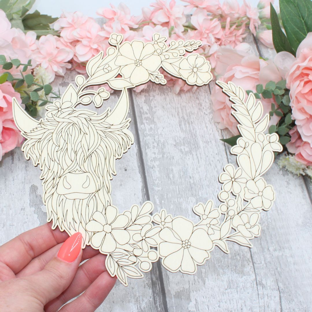 Highland Cow Clock Face