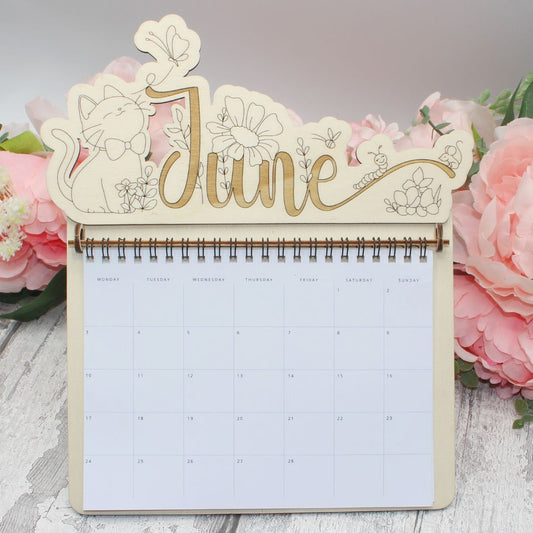 June Calendar Topper - Kitty Cat Design