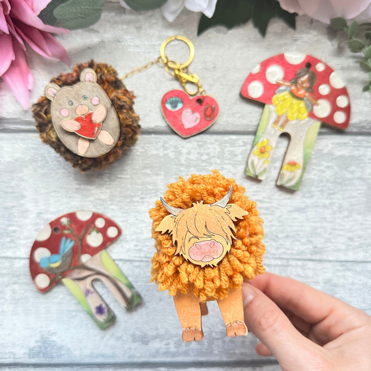 PomPom Highland Cow Character