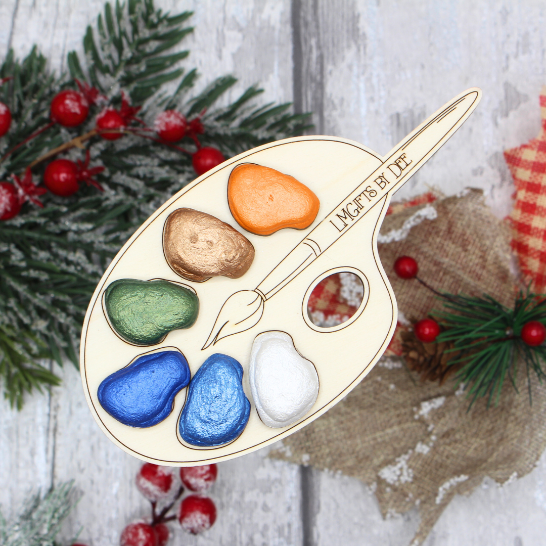 Blue Theme Christmas Paint Palette - Full Size