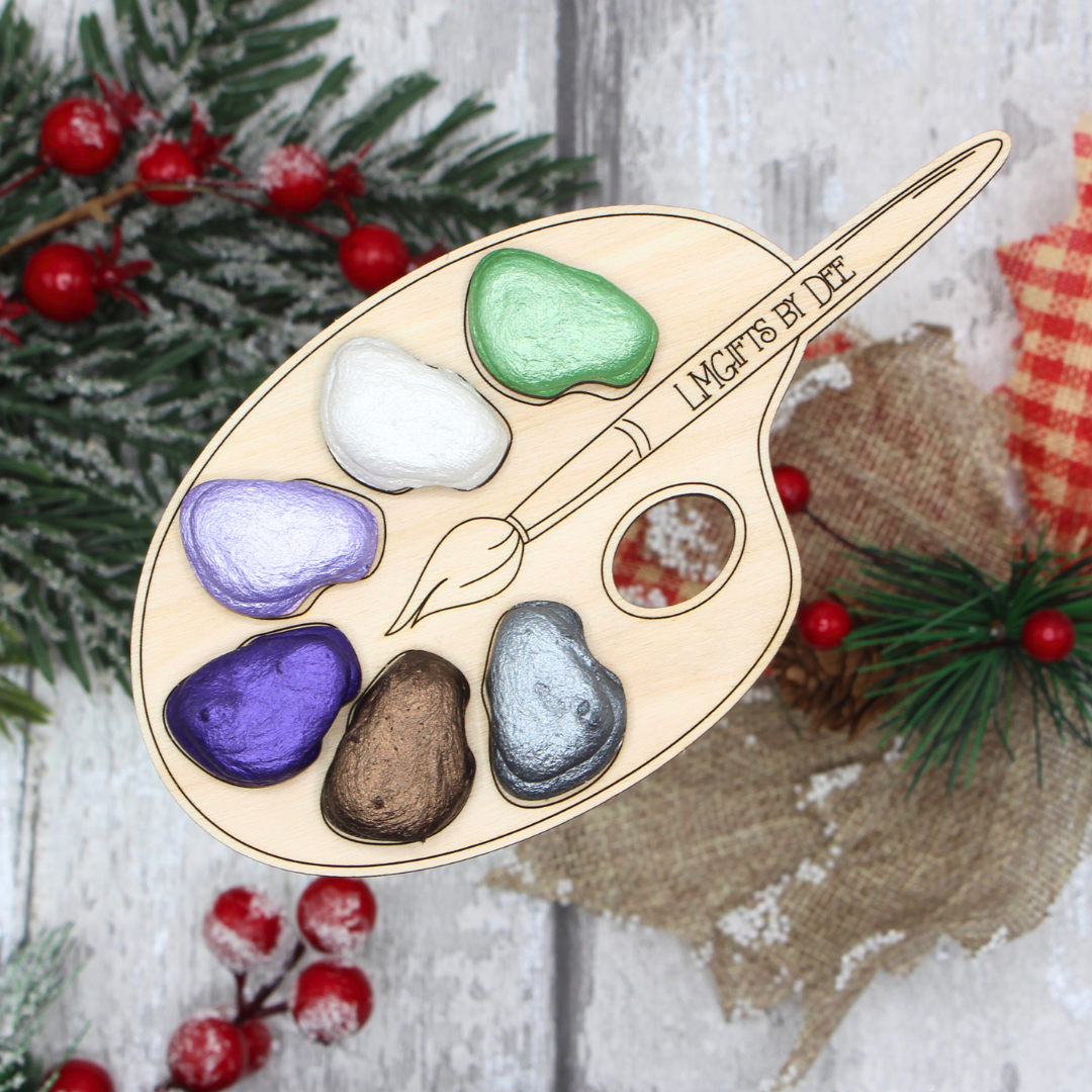 Purple Theme Christmas Paint Palette - Full Size