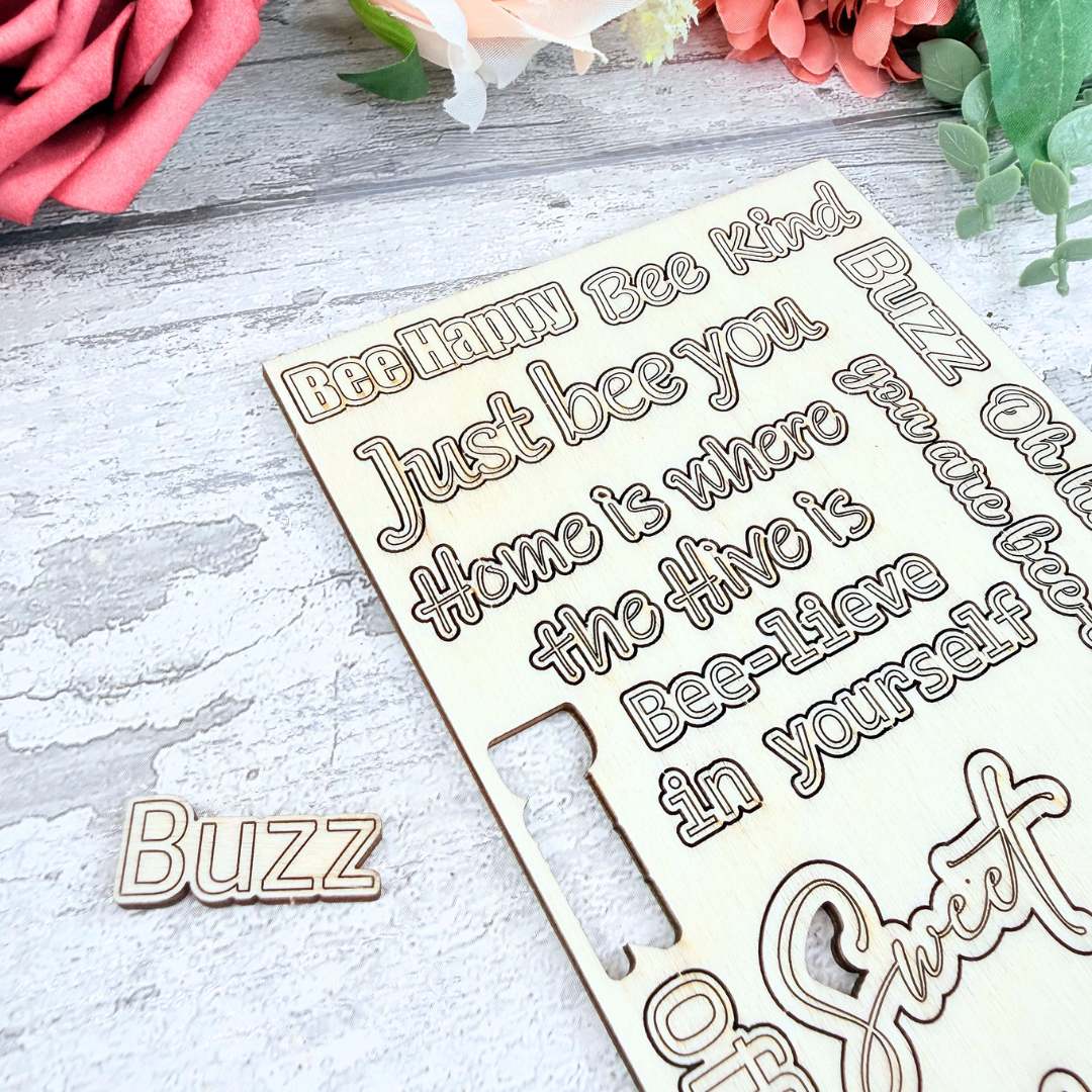 Bee-Themed Sentiments Pop-Out Sheet