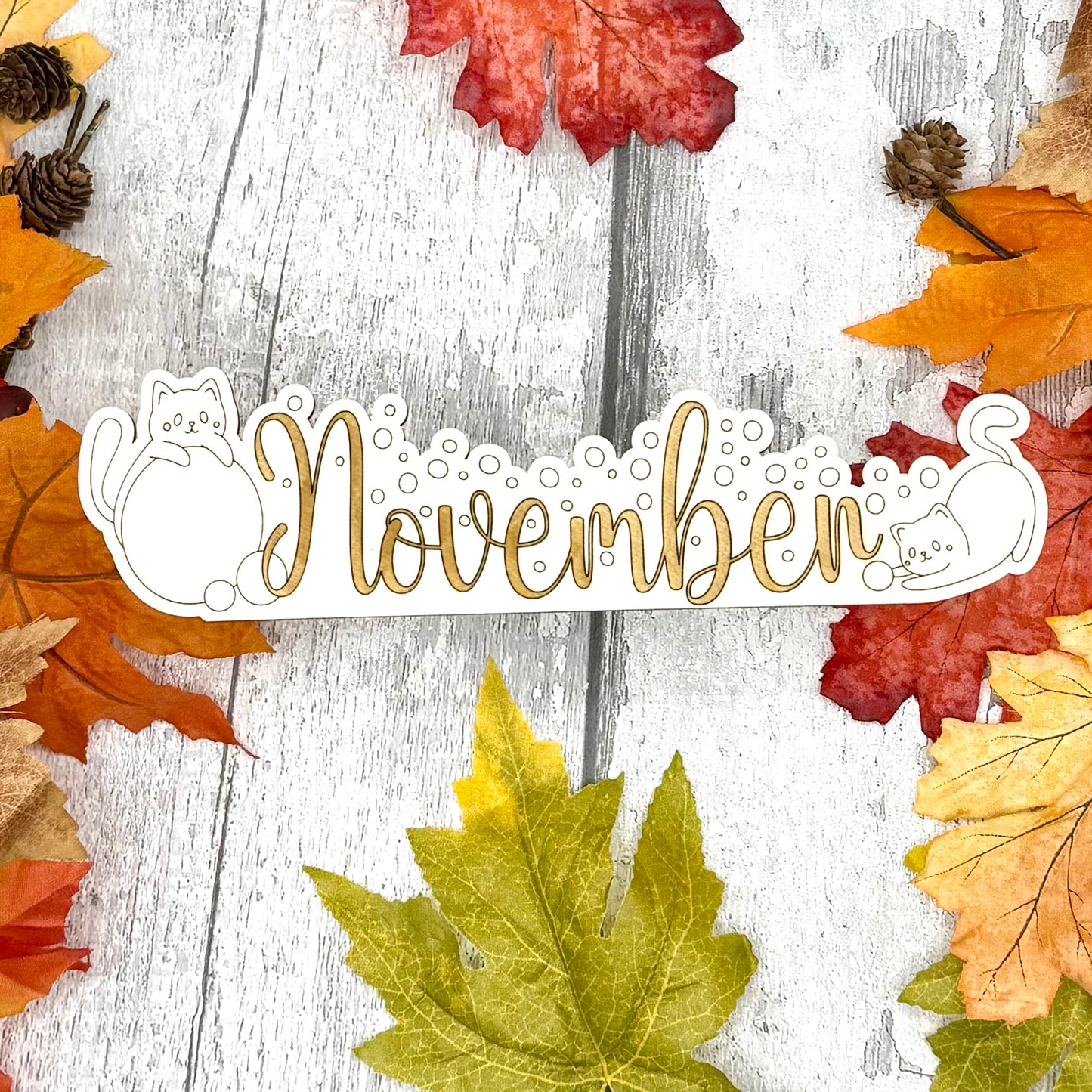 November Calendar Topper - Cat Design