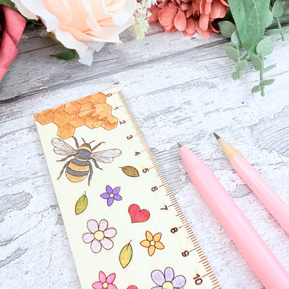 Bee Wooden Ruler