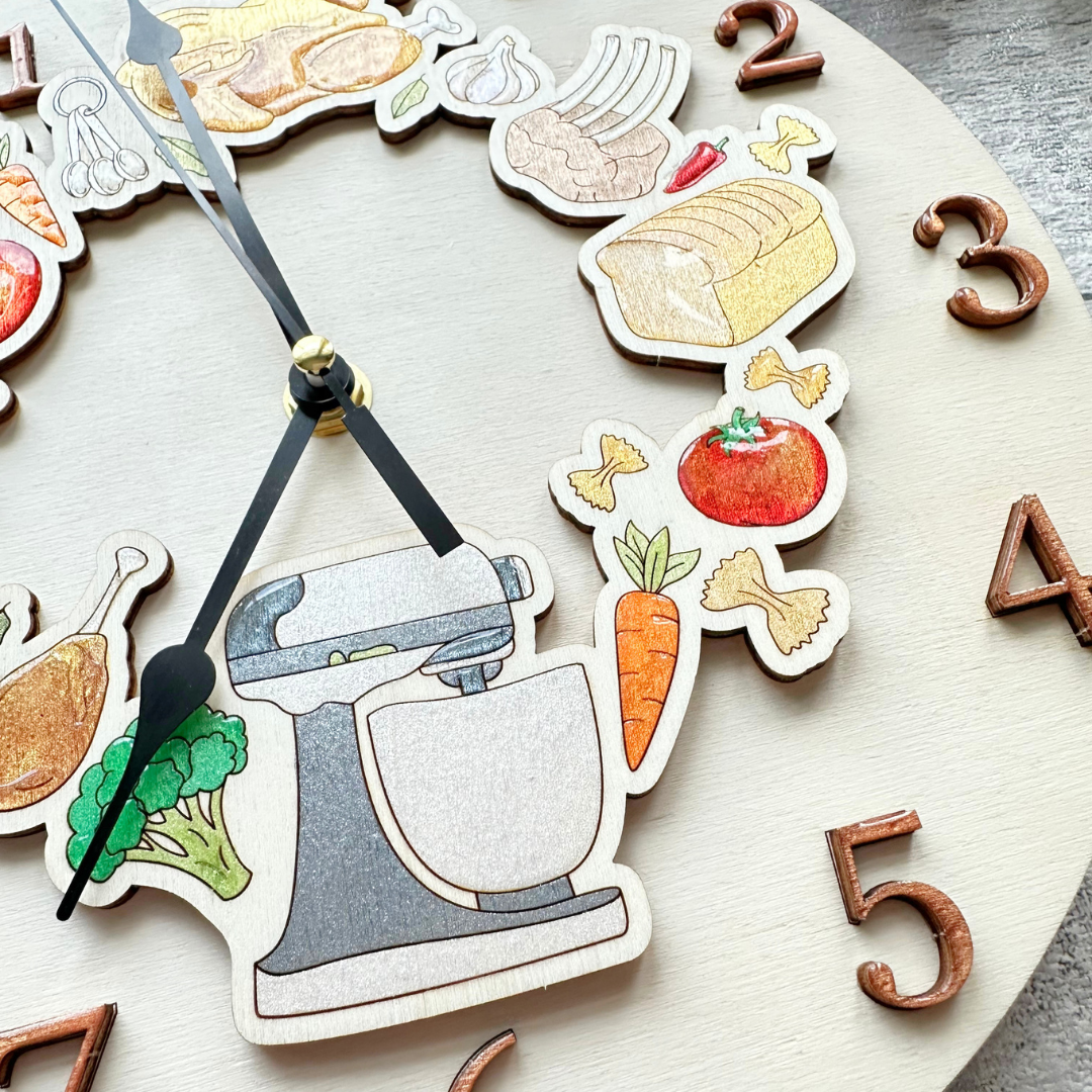 Cosy Kitchen Clock Set - Clock included