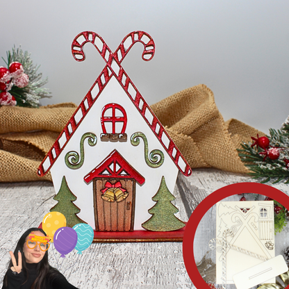 Christmas Village - Candy Cane Cabin