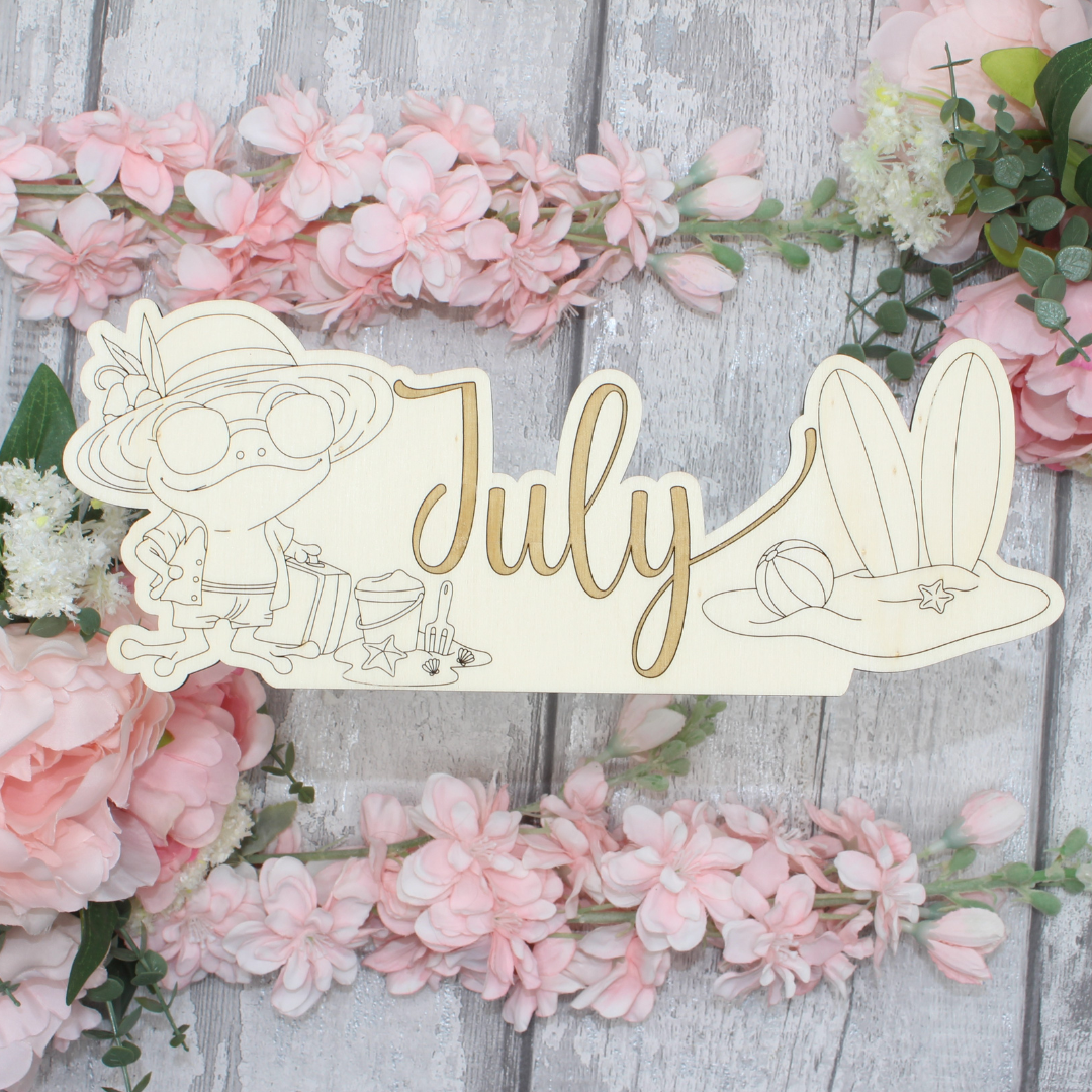 July Calendar Topper - Froggy Design
