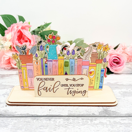 Spring Books & Florals Quote Stand
