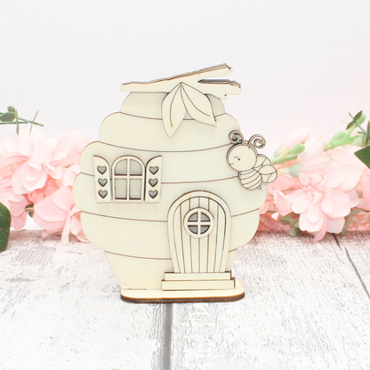 Bee Happy Hives - Paintable Wood Display