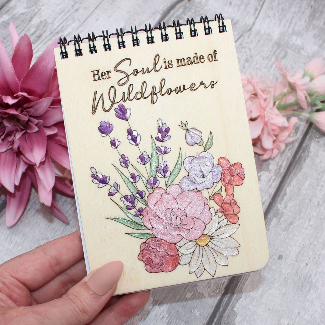 Wild Flower Design A6 Notebook - Notebook Only