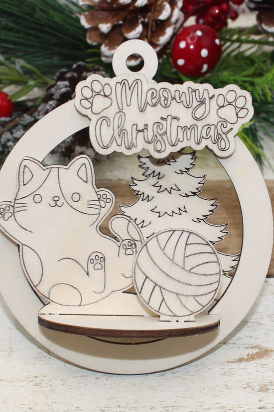 Little Kitty Cat 3D Tree Ornament Set
