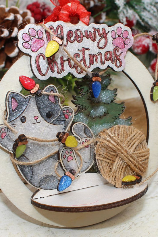 Little Kitty Cat 3D Tree Ornament Set