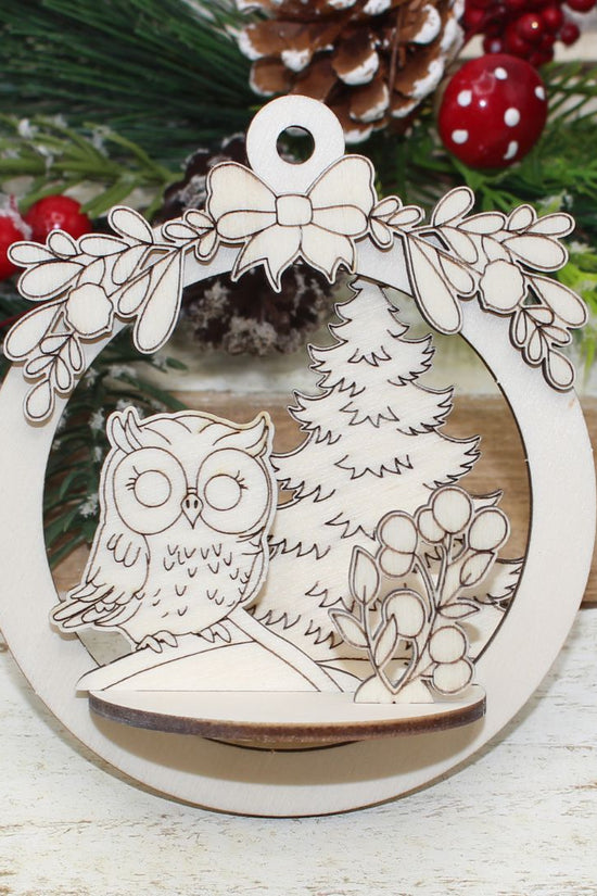 Little Owl 3D Tree Ornament Set
