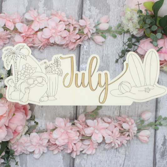July Calendar Topper - Gnome Design