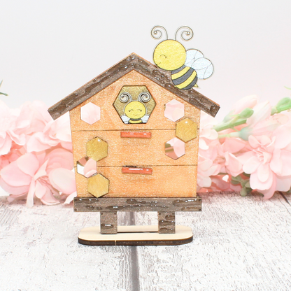Bee Happy Hives - Paintable Wood Display