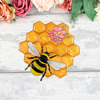 Bee Hive Floral Design - Coaster Size