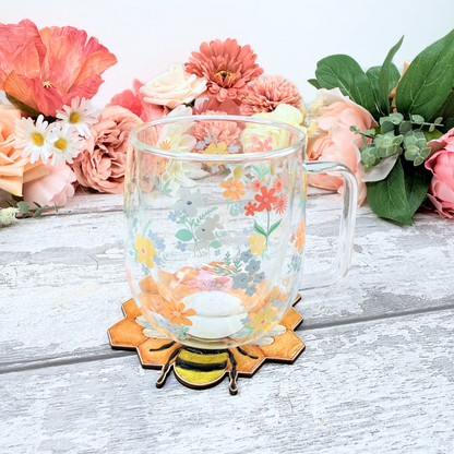 Bee Hive Floral Design - Coaster Size