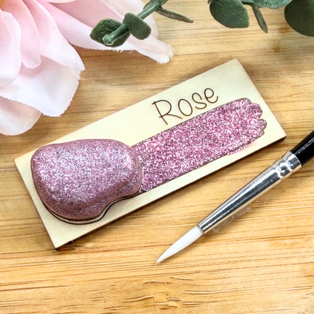 Handmade Glitter Watercolour Paint - Rose
