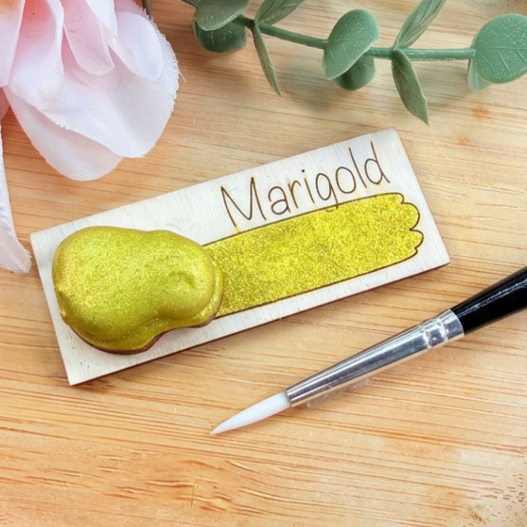 Handmade Glitter Watercolour Paint - Marigold
