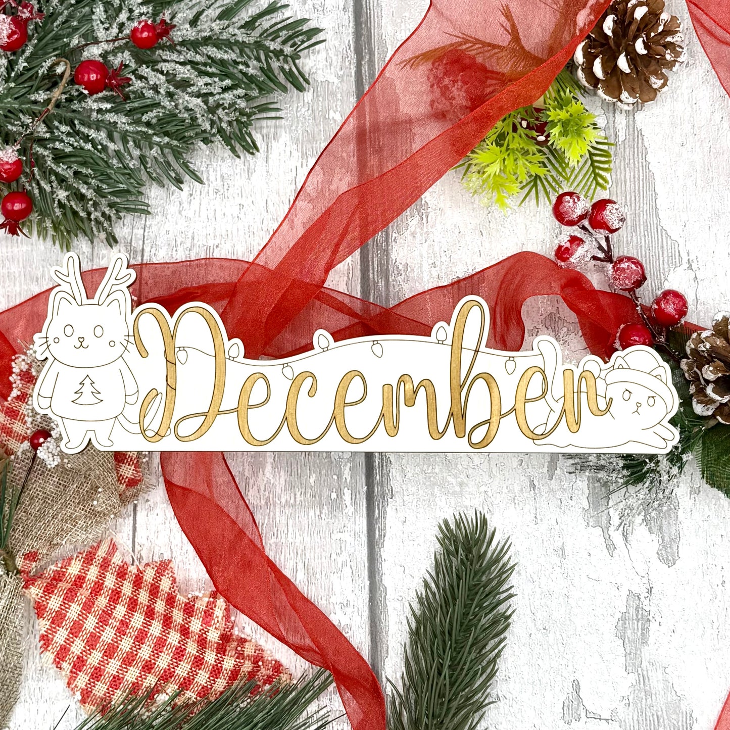 December Calendar Topper - Kitty Design