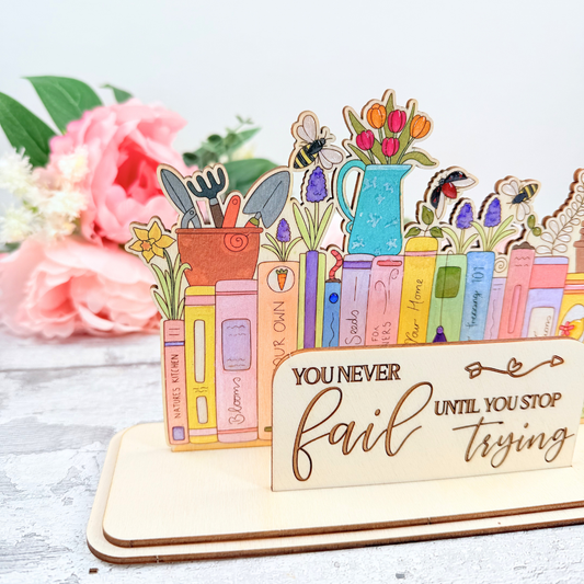 Spring Books & Florals Quote Stand