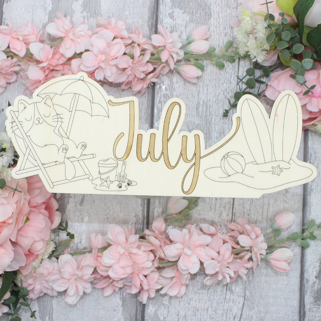 July Calendar Topper - Kitty Design
