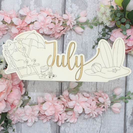 July Calendar Topper - Kitty Design