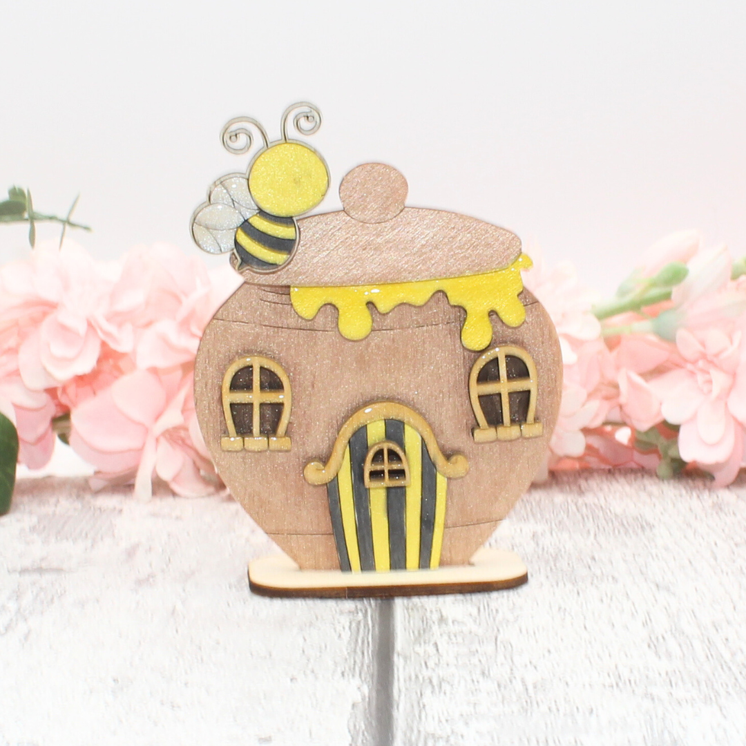 Bee Happy Hives - Paintable Wood Display