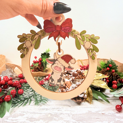 Christmas Dangle Bauble - Cow
