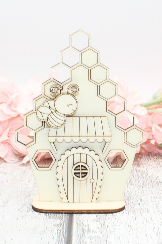 Bee Happy Hives - Paintable Wood Display