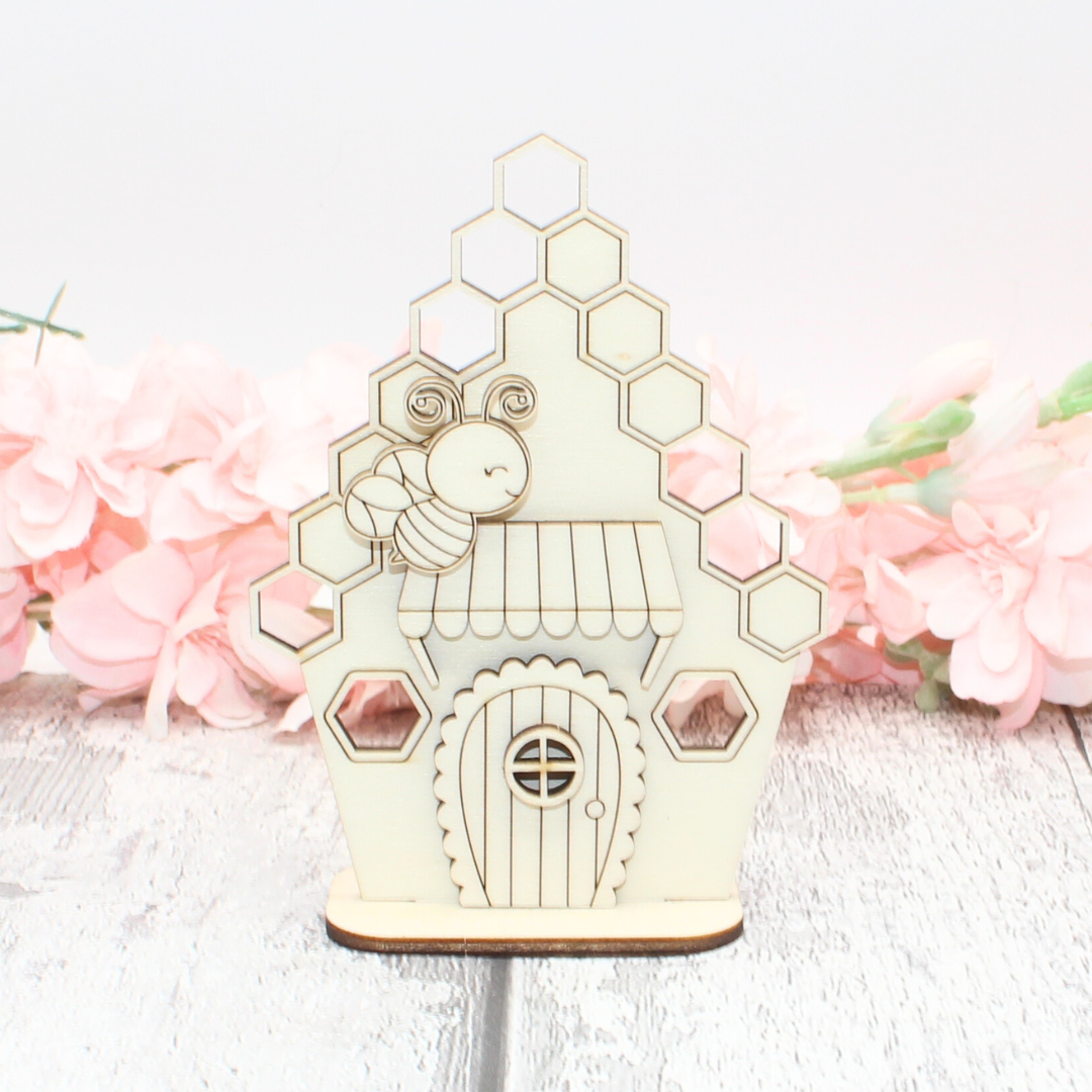Bee Happy Hives - Paintable Wood Display