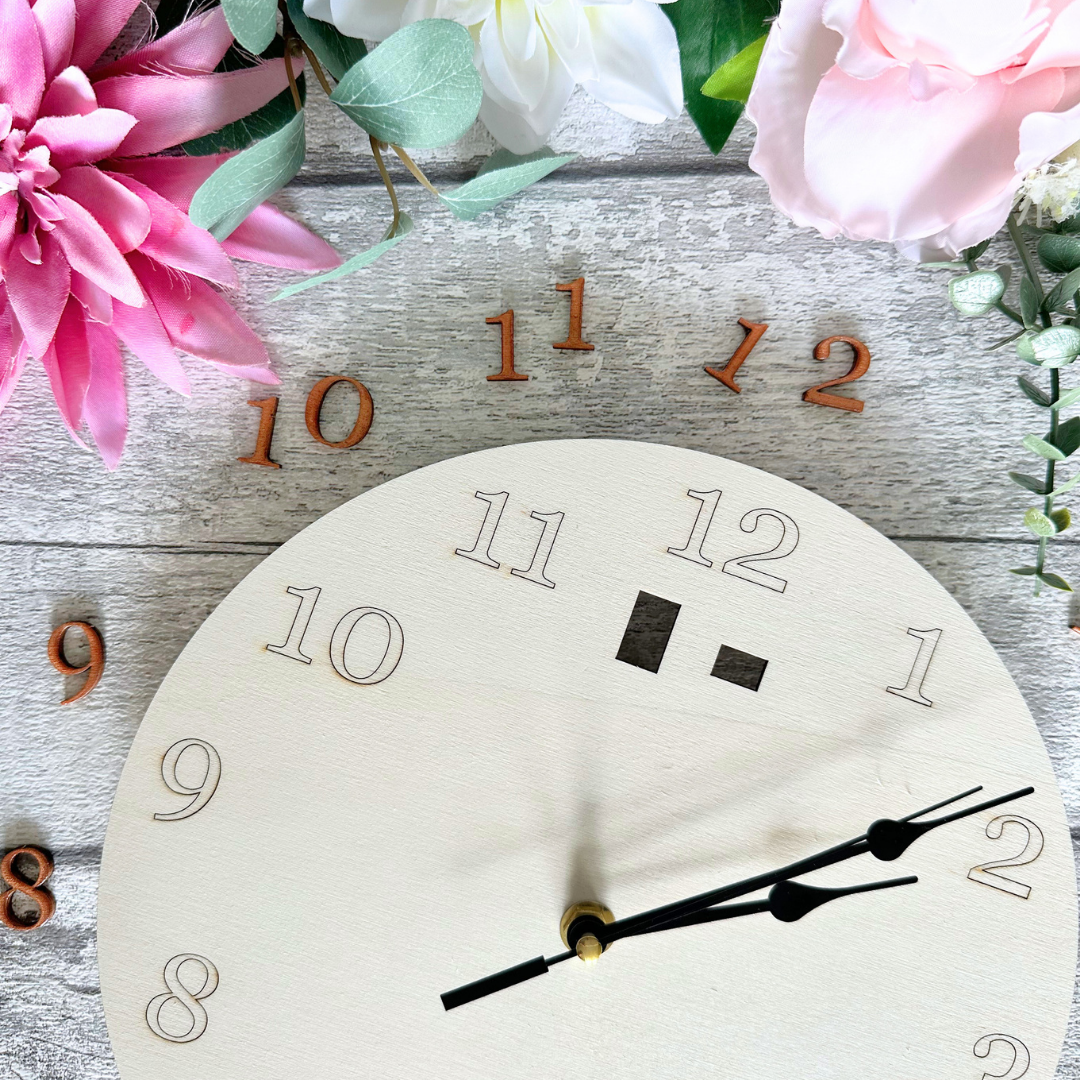 Spring Kitty Cat Clock Set - Clock included