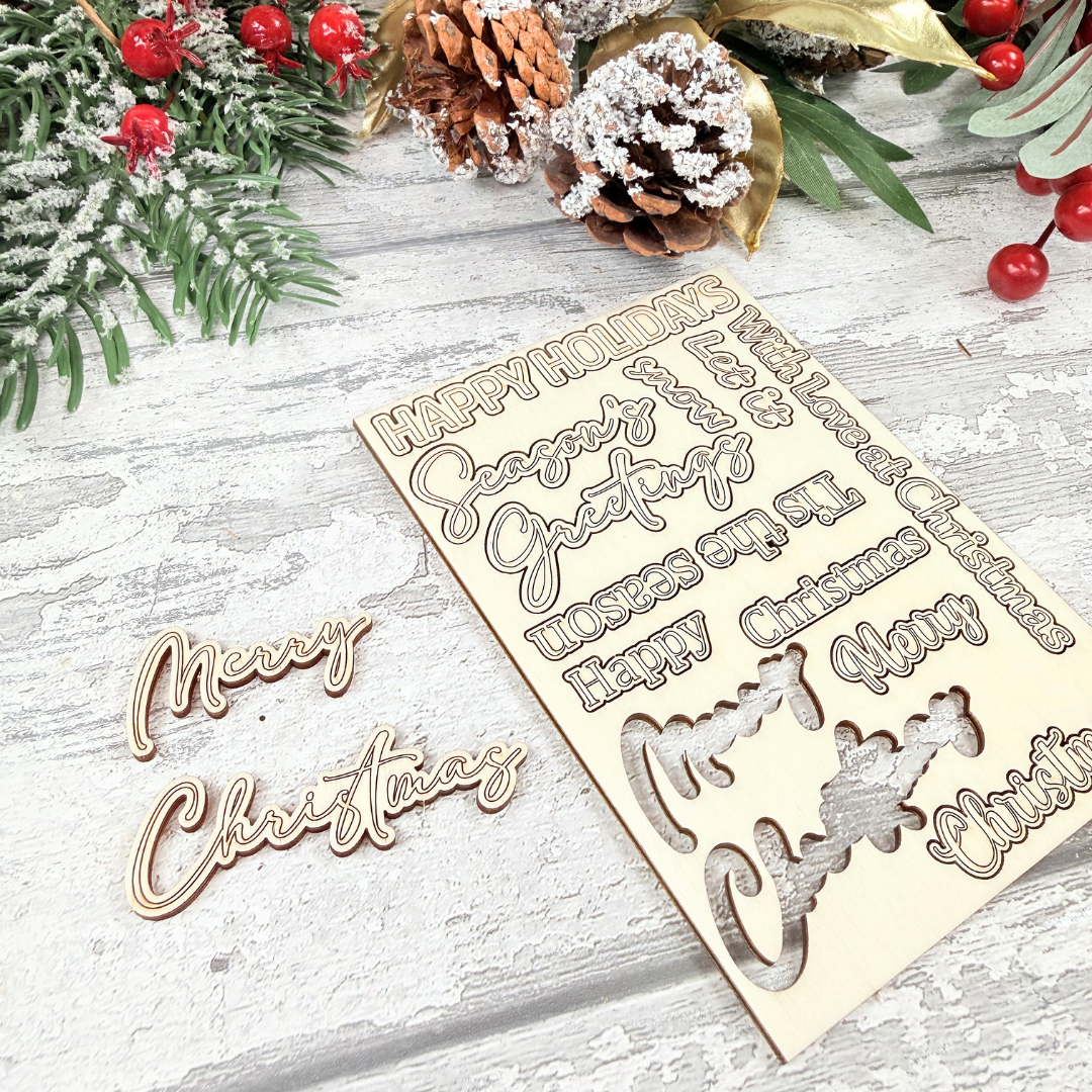 Christmas Sentiments Pop-Out Sheet