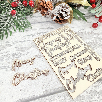 Christmas Sentiments Pop-Out Sheet