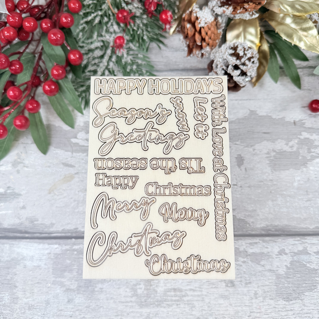 Christmas Sentiments Pop-Out Sheet