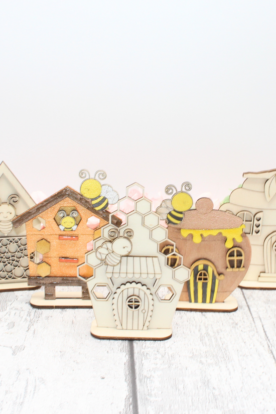 Bee Happy Hives - Paintable Wood Display