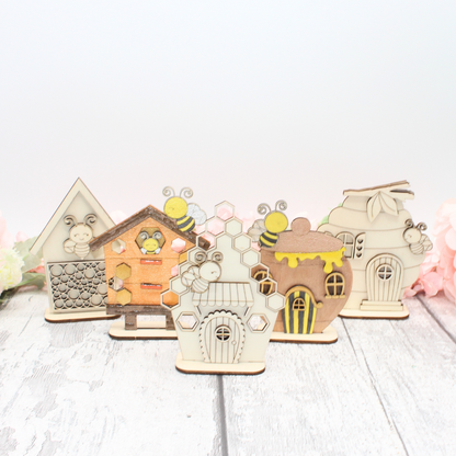 Bee Happy Hives - Paintable Wood Display
