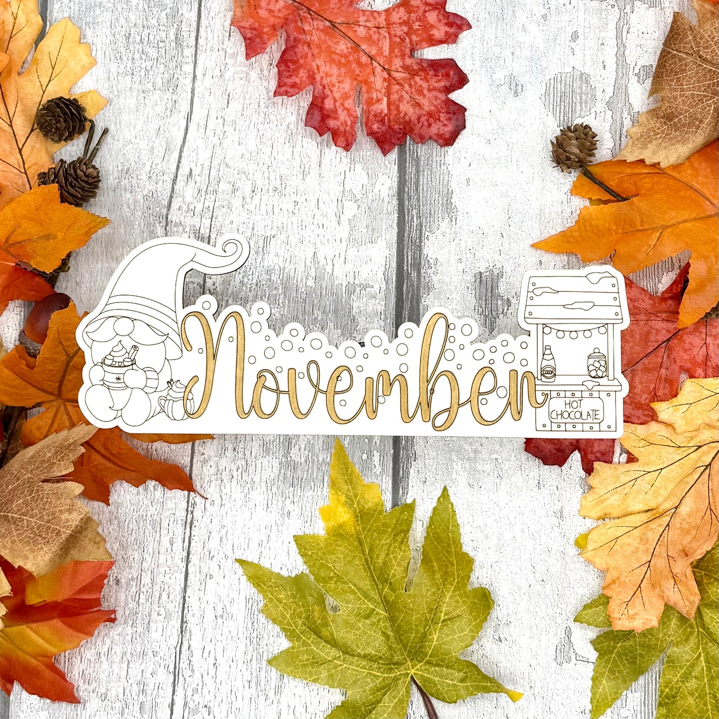 November Calendar Topper - Gnome Design