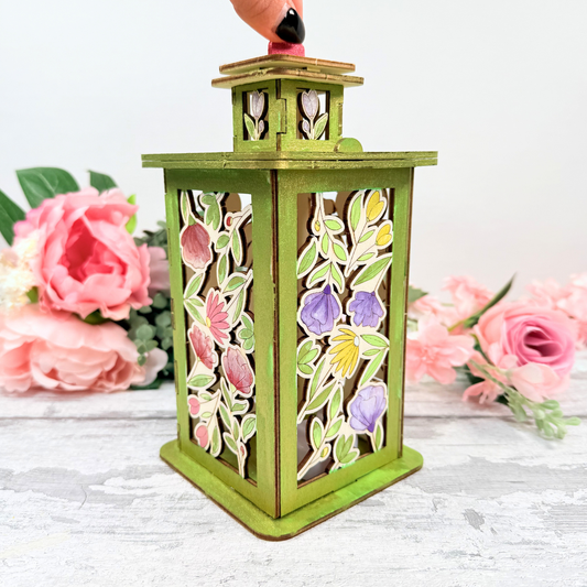 Wildflower Lantern Project | Wooden Floral Lantern Craft Project for Adults