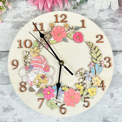 Spring Gnome Clock Face