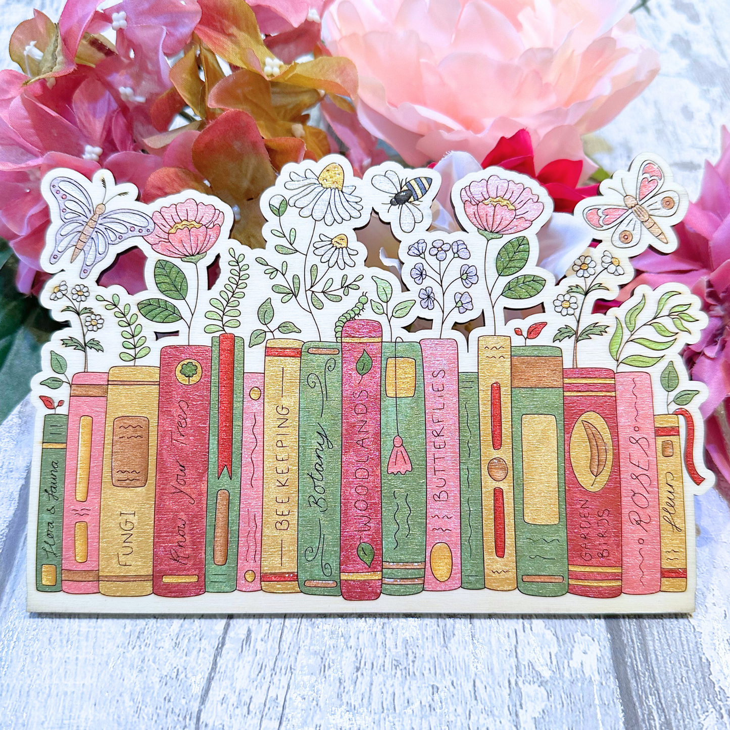 Books & Florals Quote Stand